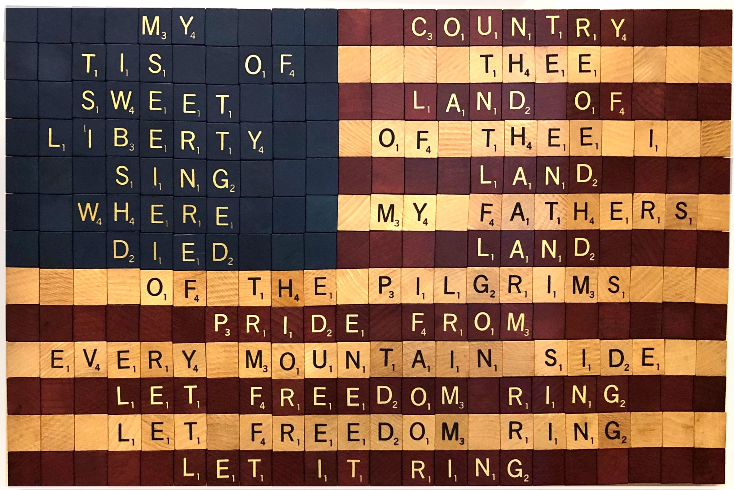 Scrabble Flag: My Country Tis of Thee